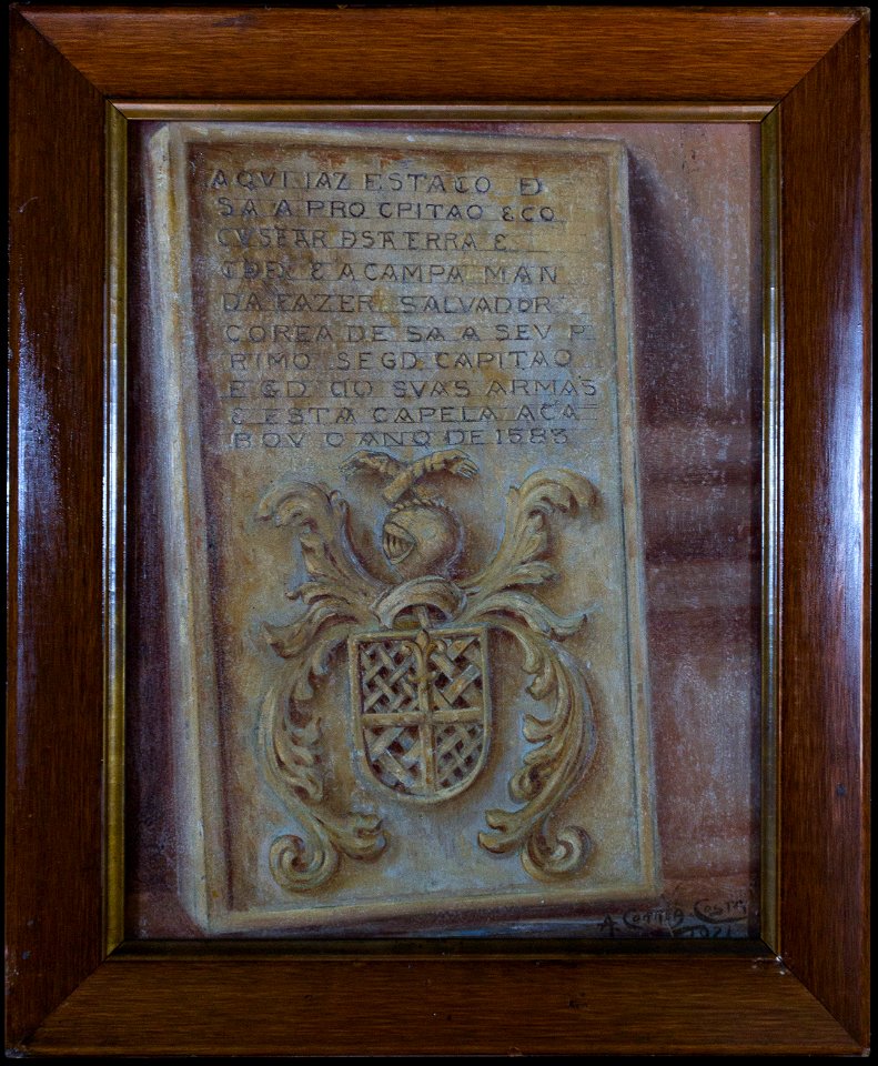 Pedra tumular de Estácio de Sá, da coleção Museu Histórico Nacional