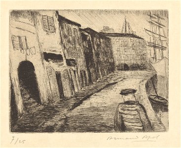 Paysages de Provence (04) - Marseille. Quai, print by Armand Apol (1879-1950), Belgium, 1929, Prints Department of the Royal Library of Belgium, III 81386 C - 04