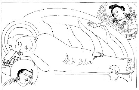 Peacock Cave, Cella scene 10, Parinirvana