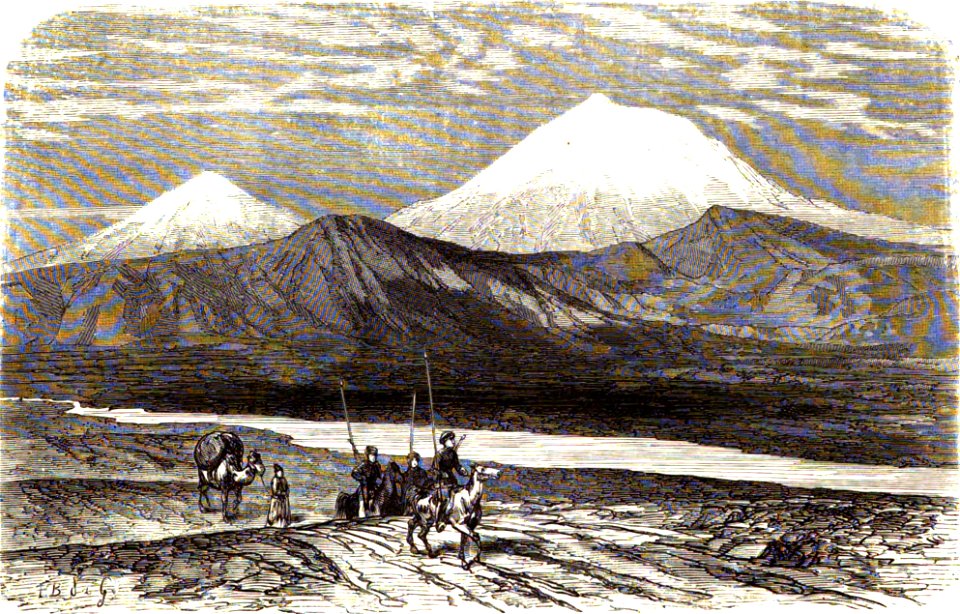 PB. L'Ararat et la plaine de l'Araxe . (TyP. J. Claye). Floriant Gille. Lettres sur le Caucase et la Crimée. 1859