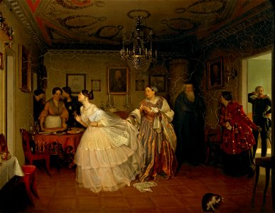 Pavel Fedotov - Сватовство майора - Google Art Project
