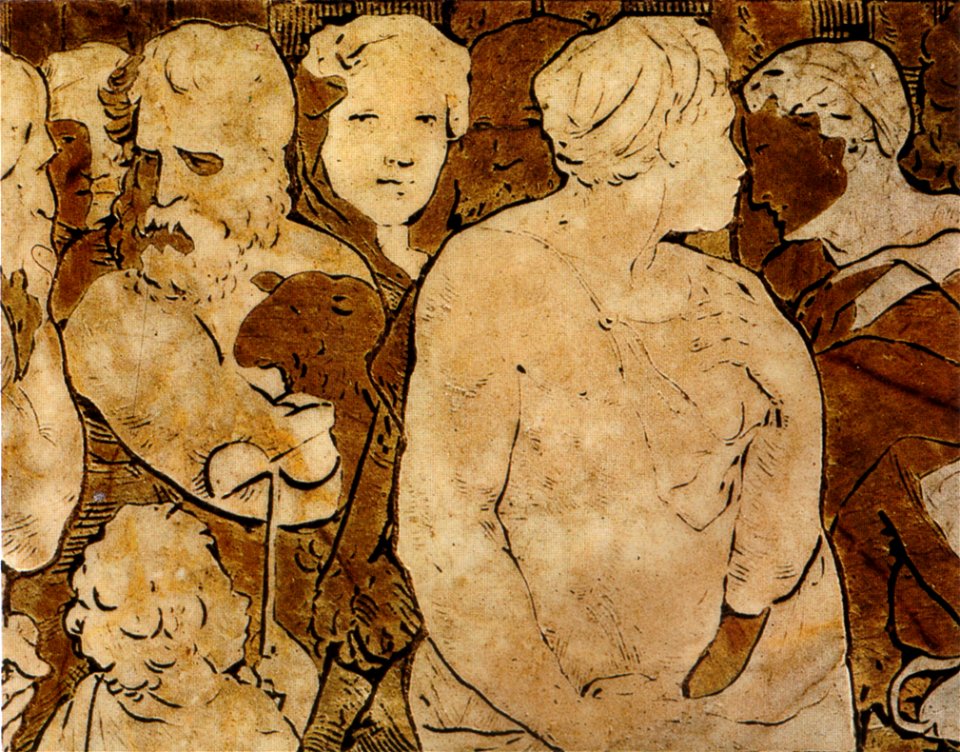 Pavimento di siena, marcia del popolo ebraico verso la terra promessa (beccafumi) 02