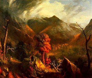 Peace at Sunset (Evening in the White Mountains) Thomas Cole. Free illustration for personal and commercial use.