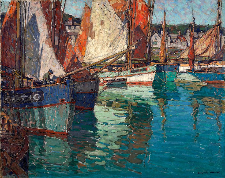 Edgar Alwyn Payne Breton Tuna Boats, Concarneau, France