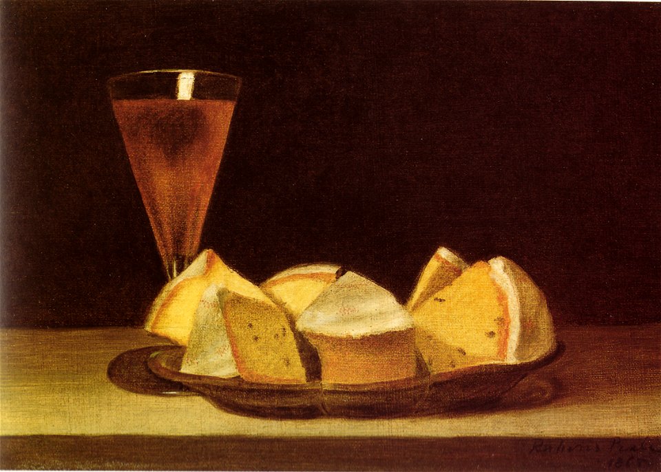 Cake and wine glass rubens peale