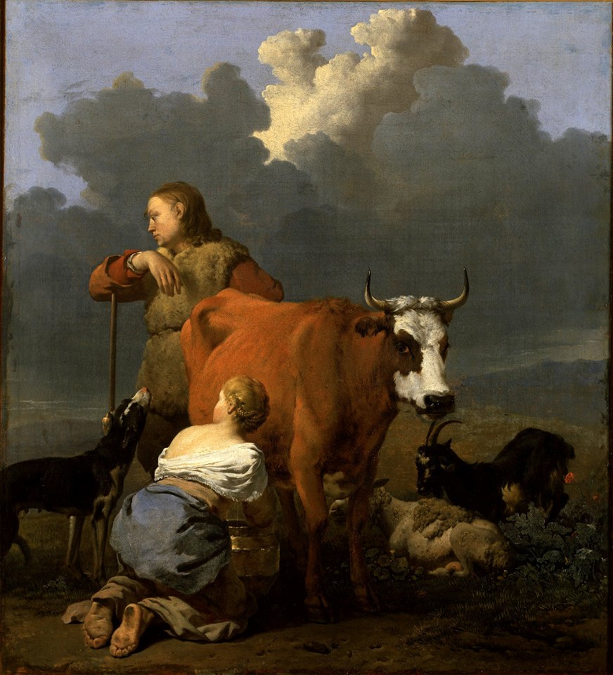 Peasant Girl Milking a Cow (Karel Dujardin) - Nationalmuseum - 17488