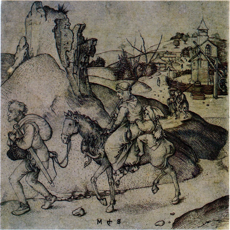 Peasant Family Going to the Market by Martin Schongauer Boijmans version