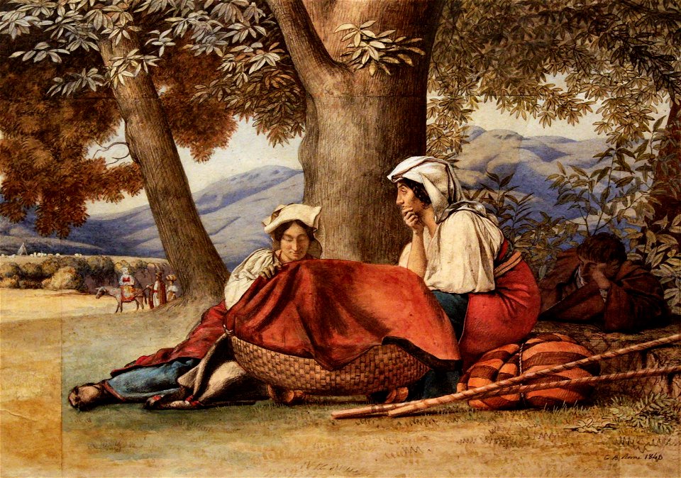 Peasant women at rest (1840) - Guillaume Bodinier