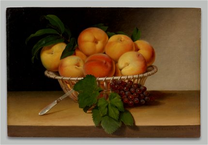 Raphaelle Peale - Still Life, Basket of Peache - 1979.13.1 - Yale University Art Gallery. Free illustration for personal and commercial use.