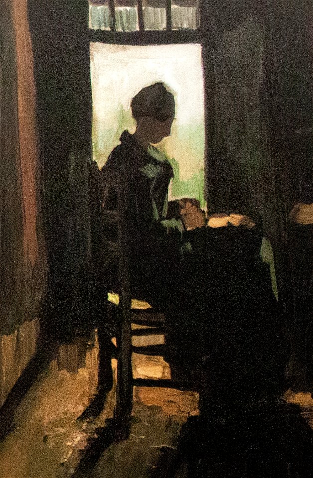 Peasant Woman Seated Before an Open Door, Peeling Potatoes - My Dream