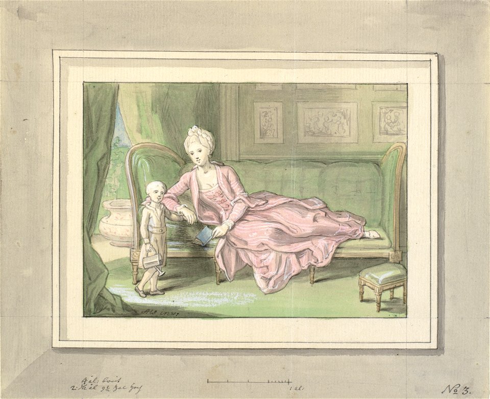 Peder Als - Tredje udkast til maleri af Caroline Mathilde og Frederik - 1771