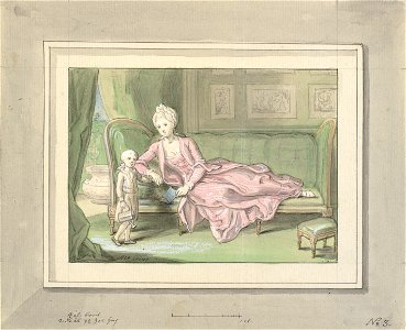 Peder Als - Tredje udkast til maleri af Caroline Mathilde og Frederik - 1771