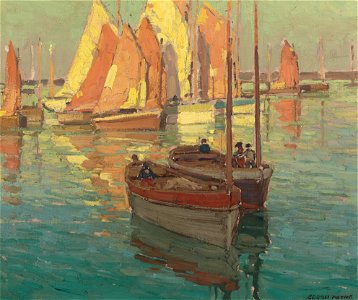 Edgar Payne Fishing Boats in a Harbo