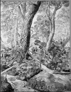 Peeter Baltens - Wooded landscape with figures