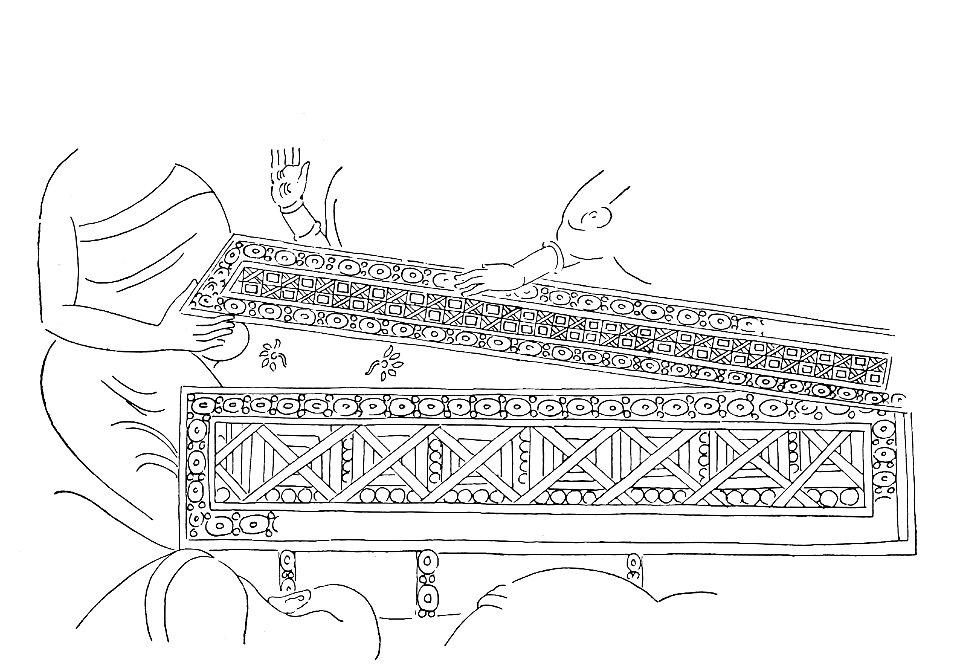 Peacock Cave, Cella scene 12, Closing the coffin of the Buddha