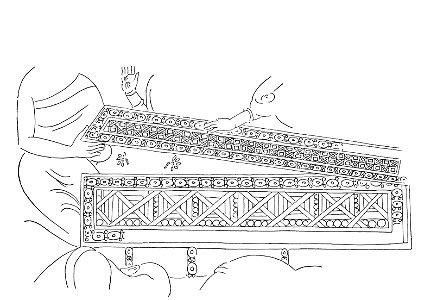 Peacock Cave, Cella scene 12, Closing the coffin of the Buddha