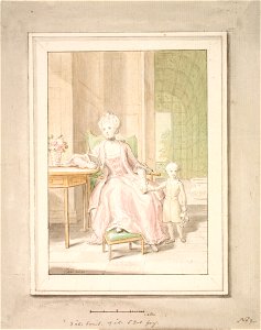 Peder Als - Dronning Caroline Mathilde med kronprins Frederik - 1771