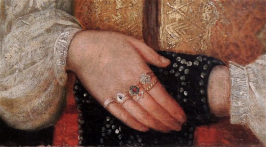 Peasant woman with blue kerchief by anonim (1820s) detail 2