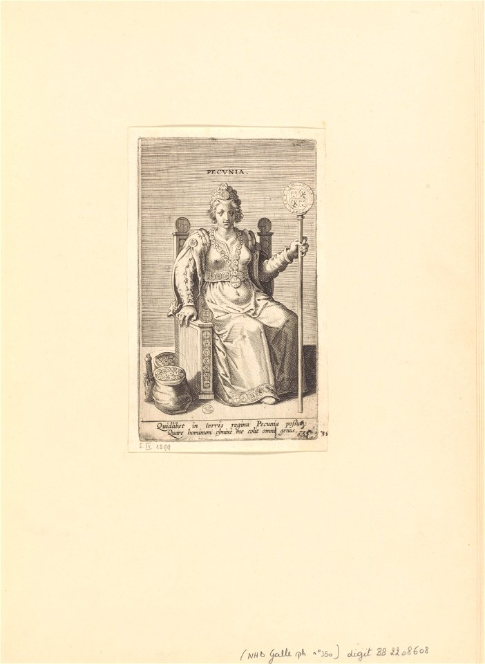 Pecunia print by Philip Galle, S.IV 2899, Prints Department, Royal Library of Belgium
