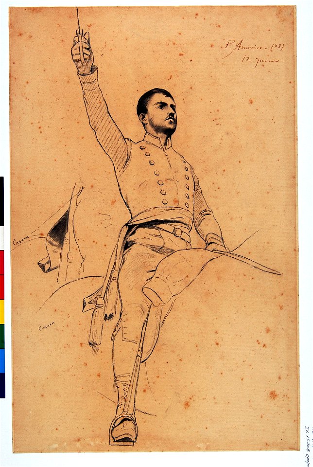 Pedro Américo - Homem a Cavalo - Estudo (3), Acervo do Museu Paulista da USP