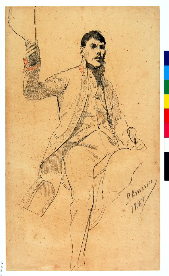Pedro Américo - Homem a Cavalo - Estudo (6), Acervo do Museu Paulista da USP