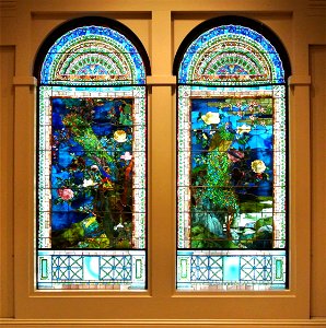 Peacocks and Peonies I and II (LaFarge)