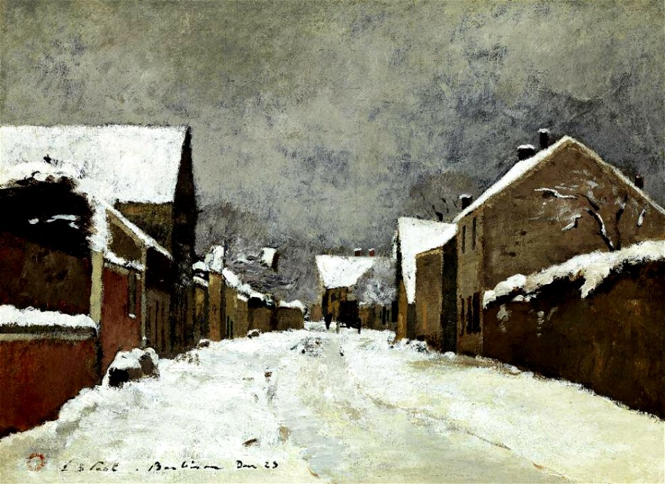 Paál László - 1873 - Havas barbizoni utca (Barbizon)