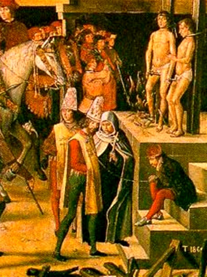 Pedro Berruguete - Saint Dominic Presiding over an Auto-da-fe (1475) ausschnitt