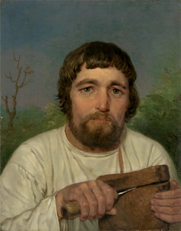 Peasant with bread by Venetsianov (1820s, Russian museum)