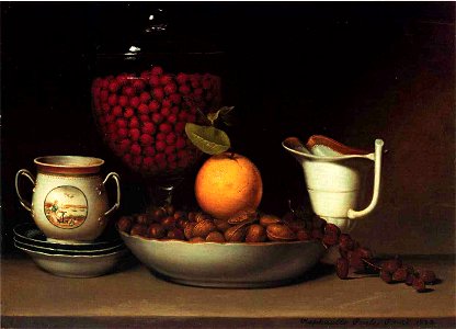 Raphaelle Peale - Strawberries, Nuts, and Citrus. Free illustration for personal and commercial use.