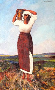 Peasant Woman with a Jar by Octav Băncilă 1910