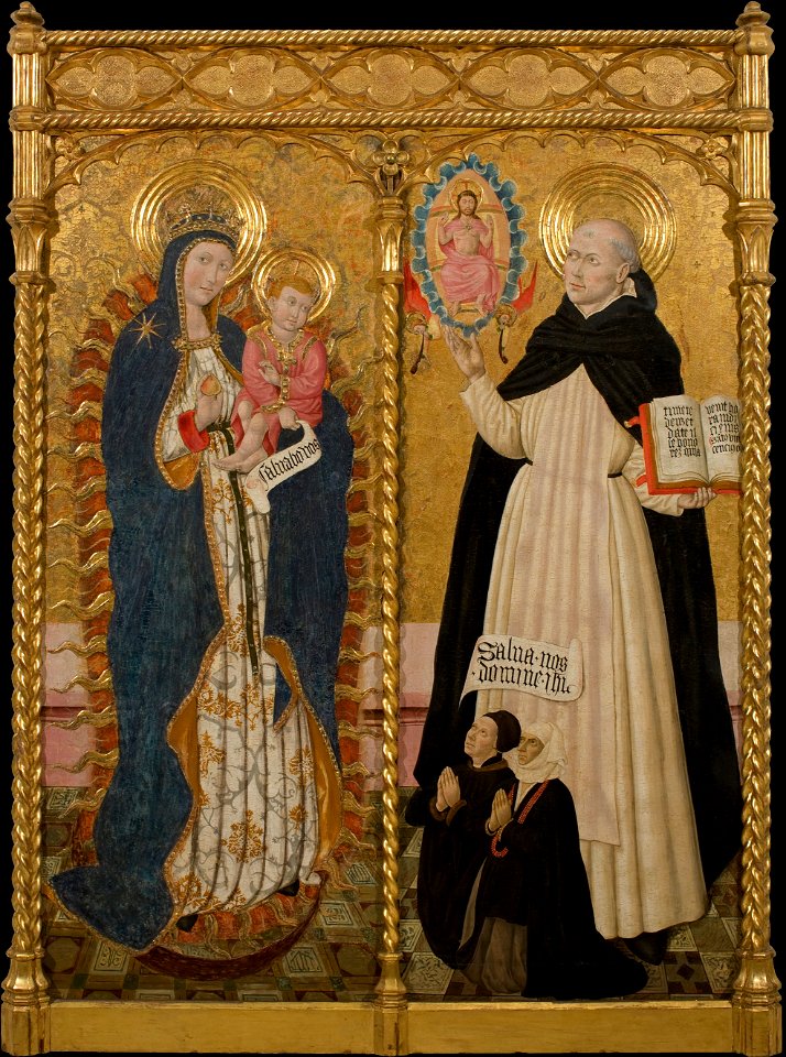 Pedro García de Benabarre - Apocalyptic Virgin and Saint Vincent Ferrer with two Donors - Google Art Project