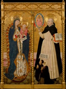Pedro García de Benabarre - Apocalyptic Virgin and Saint Vincent Ferrer with two Donors - Google Art Project. Free illustration for personal and commercial use.