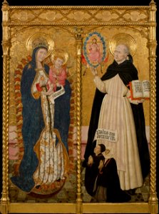 Pedro García de Benabarre - Apocalyptic Virgin and Saint Vincent Ferrer with two Donors - Google Art Project