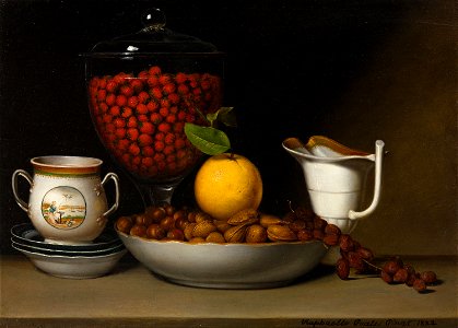 Raphaelle Peale - Still Life - Strawberries, Nuts, ^c. - 1991.100 - Art Institute of Chicago. Free illustration for personal and commercial use.