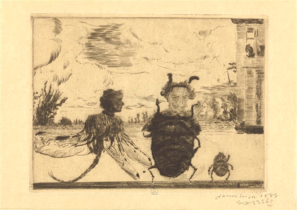 Peculiar Insects, print by James Ensor, 1888, Prints Department, Royal Library of Belgium, S. II 53365