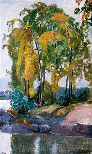 Pekka Halonen - Syksyisiä haapoja (1919)
