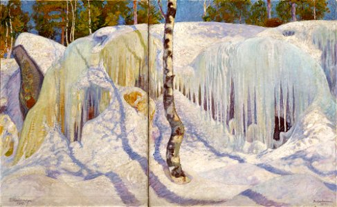 Pekka Halonen - Rock Covered in Ice and Snow - A II 1006 - Finnish National Gallery