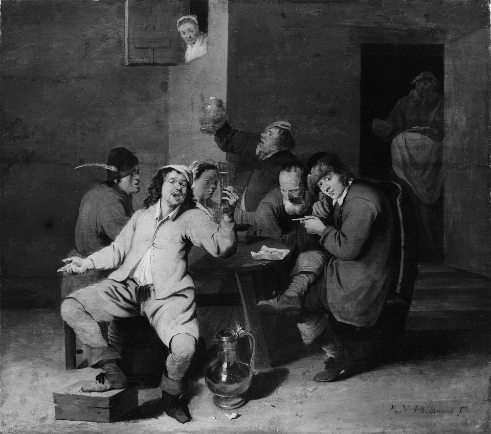 Peasants in a Beer-house (Mathys van Hellemont) - Nationalmuseum - 17459