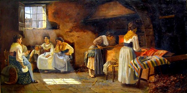 Pedro Weingärtner - Interior da padaria, 1907