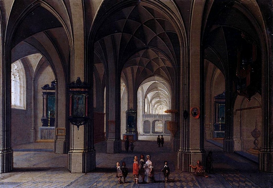 Peeter Neeffs the Elder (Antwerp active 1605 - Antwerp 1656-61) - Interior of a Cathedral by Day - RCIN 400678 - Royal Collection