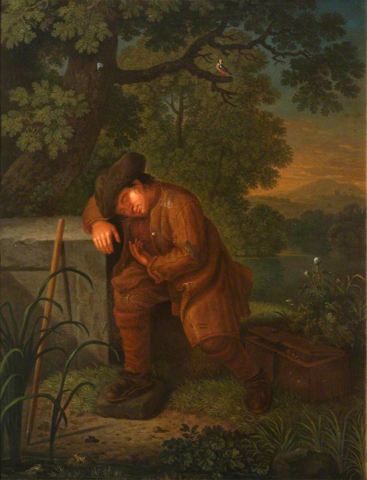 Peeter Snyers (1681-1752) (follower of) - A Poacher Asleep in a Landscape - 1548187 - National Trust