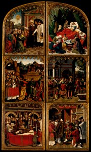 Pedro Nunyes - Doors of the Altarpiece of Saint Eligius - Google Art Project. Free illustration for personal and commercial use.