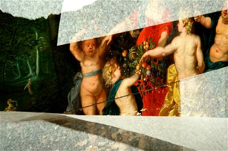 Peeter van Avont (1600-1652) - Silenus, Flora, Nymphs and Fauns Revelling in a Wooded River Landscape (detail) - 1257246 - National Trust