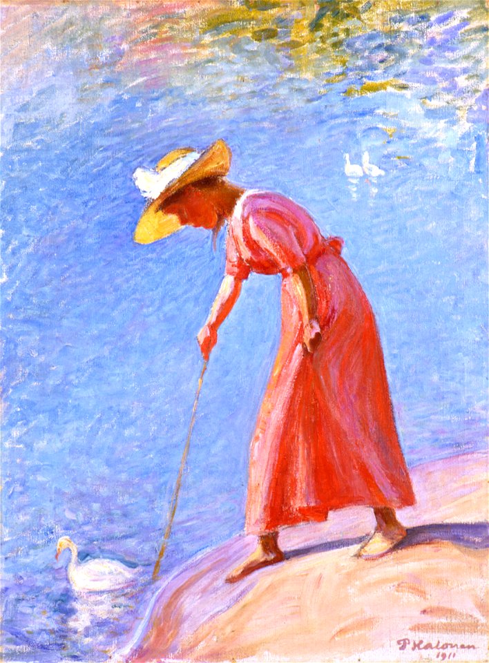 Pekka Halonen - Woman in a Red Dress