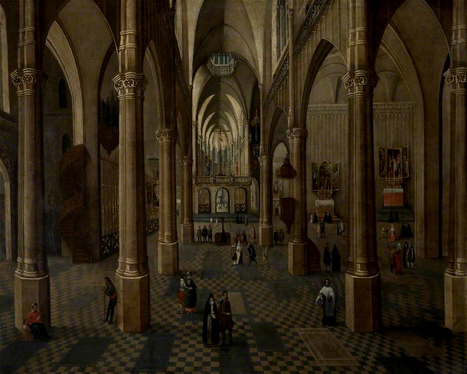 Peeter Neeffs the elder (c.1578-1656-1661) (attributed to) - Interior of Antwerp Cathedral - 872155 - National Trust