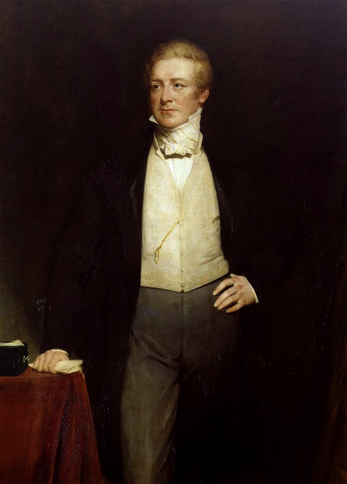 Sir Robert Peel, 2nd Bt by Henry William Pickersgill-detail