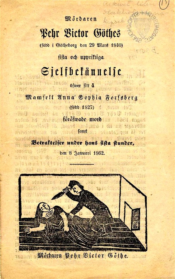 Pehr Victor Göthe tryck