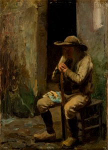 Peder Severin Krøyer - Siddende bonde fra Faouet - Stavanger kunstmuseum - SG.0010