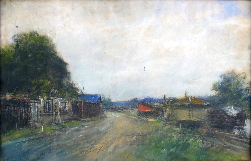 Pelletier P.J. - Pastel - Bords de Seine - 28.5x46cm